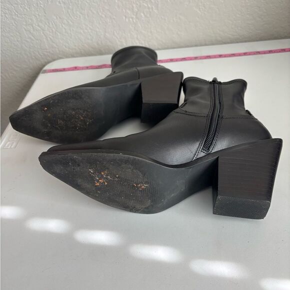 Steve Madden Alecia Western Booties Block Heel Pointed Toe - Picture 4 of 12